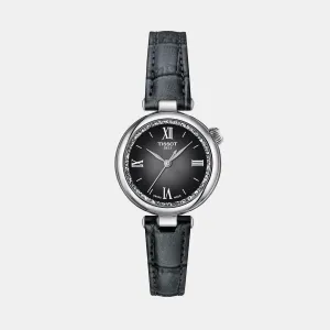 Desir Women Quartz Silver And Black Dial Analog Leather Watch T1520101603800