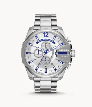 Diesel Men's Mega Chief Analog, Silver Stainless Steel Watch