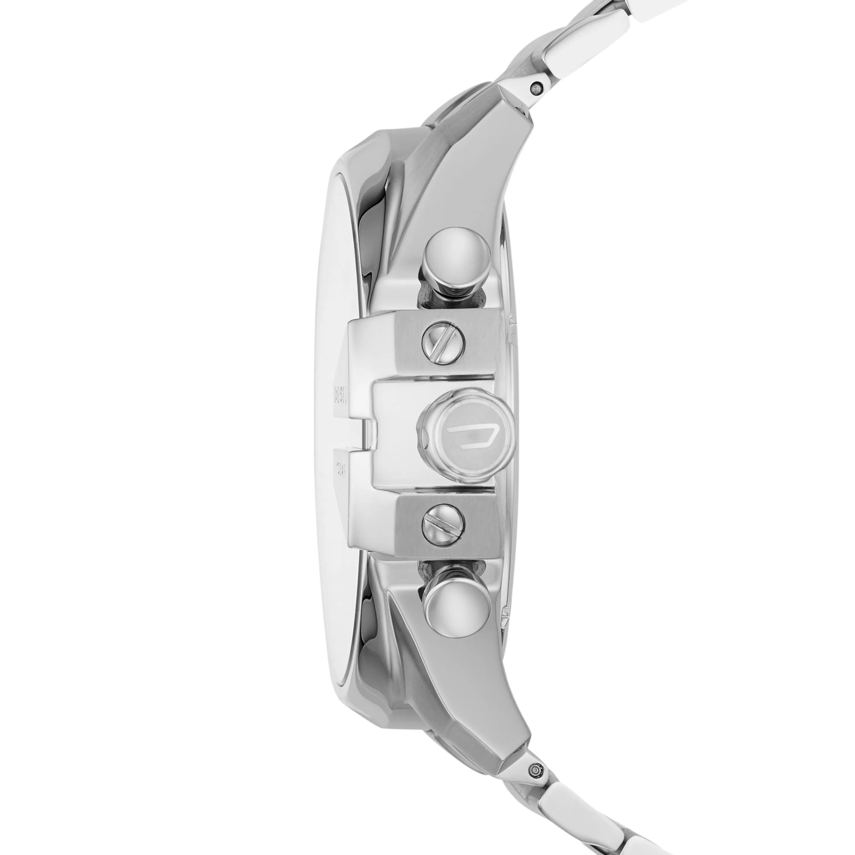 Diesel Men's Mega Chief Analog, Silver Stainless Steel Watch