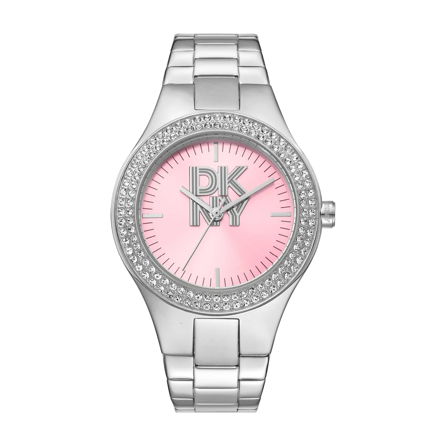 DKNY Parsons Glitz Pink Dial Stainless Steel Watch DK1L025M0025