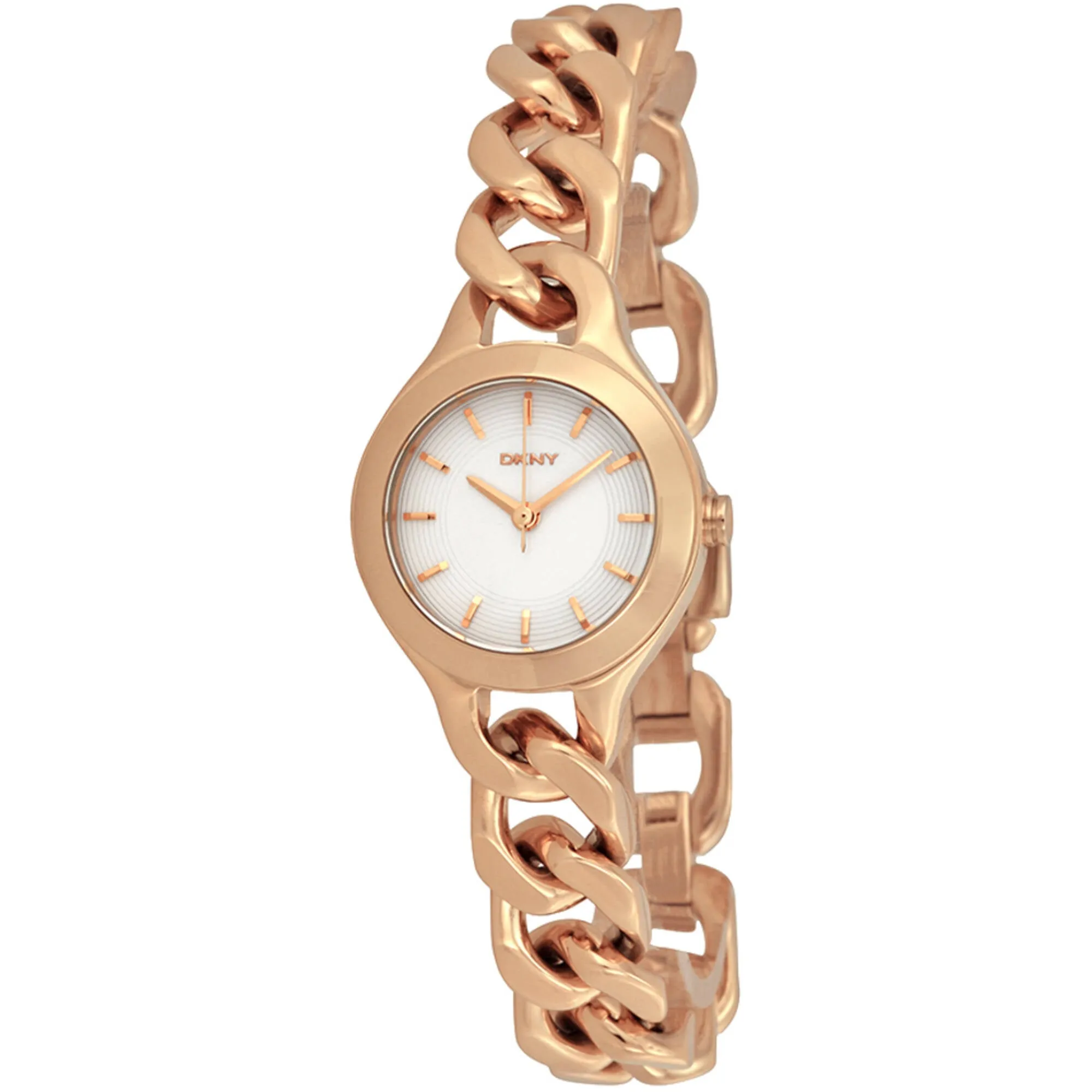 DKNY Women's Watch - Chambers Quartz Silver Dial Rose Gold Steel Bracelet | NY2214