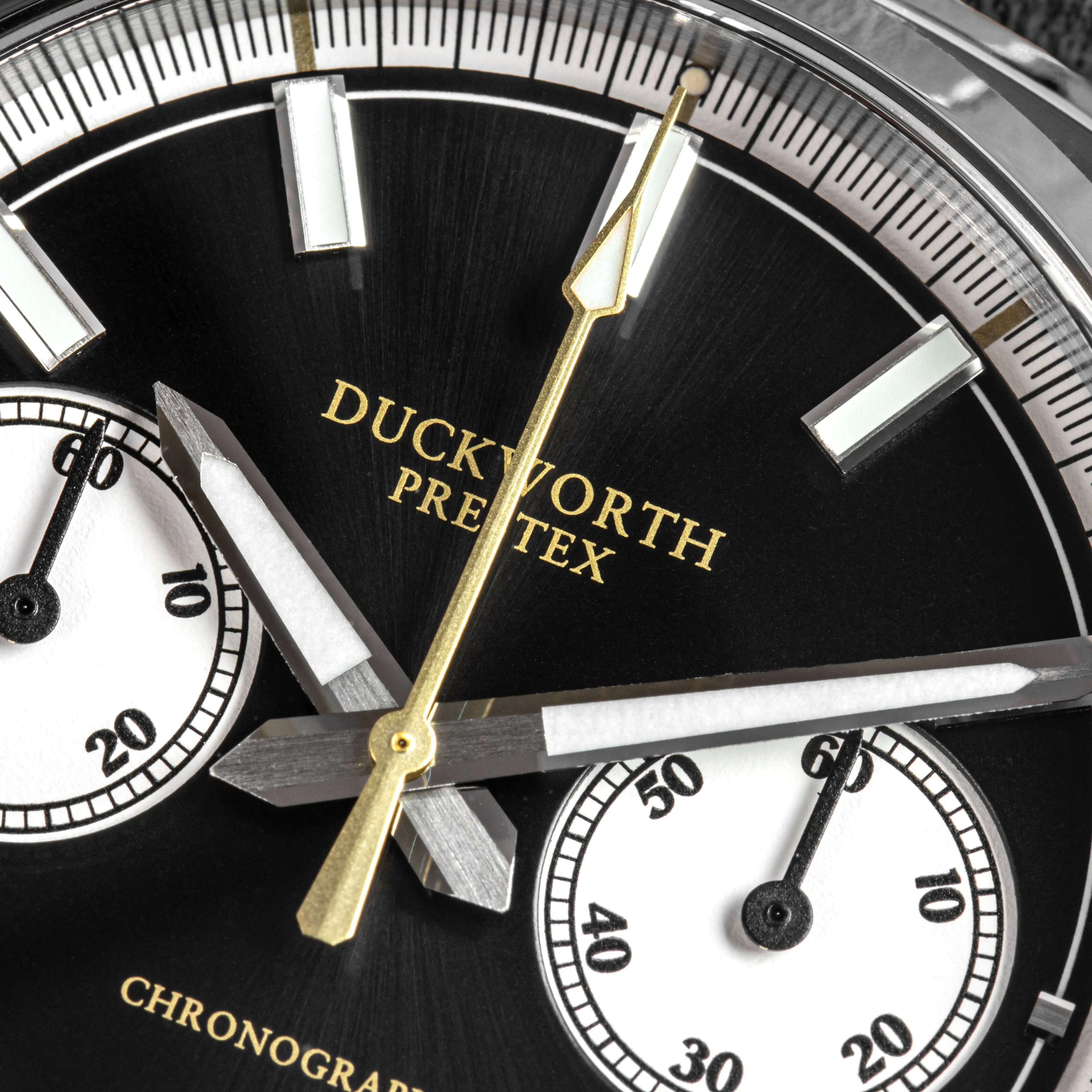 Duckworth Prestex 42 Black Sunburst Black Leather Watch
