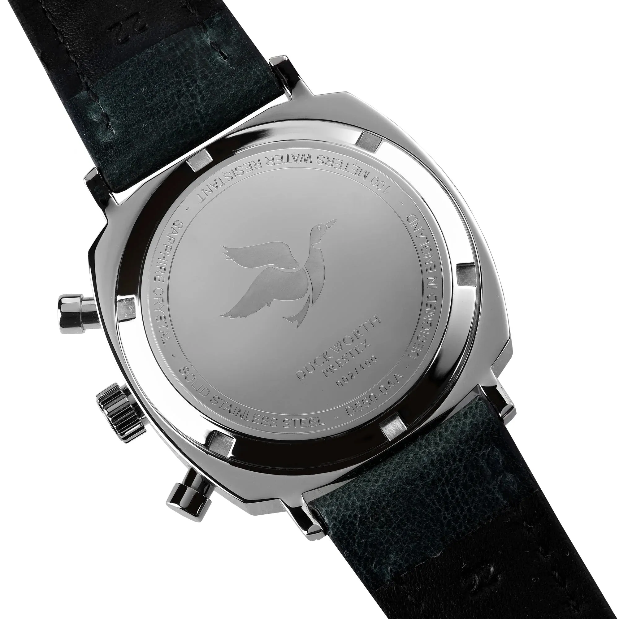 Duckworth Prestex 42 Black Sunburst Black Leather Watch