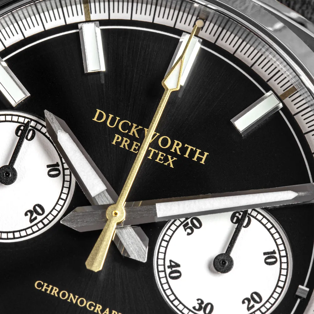 Duckworth Prestex 42 Black Sunburst Mesh Bracelet Watch