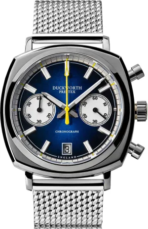 Duckworth Prestex 42 Blue Sunburst Mesh Bracelet Watch