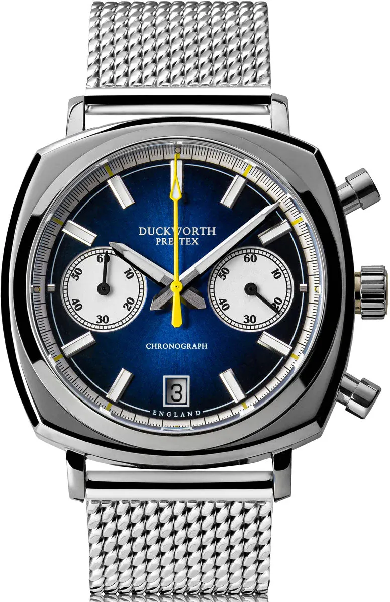 Duckworth Prestex 42 Blue Sunburst Mesh Bracelet Watch