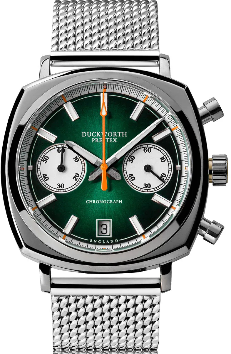 Duckworth Prestex 42 Green Sunburst Mesh Bracelet Watch