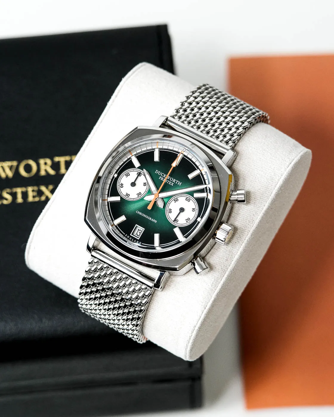 Duckworth Prestex 42 Green Sunburst Mesh Bracelet Watch