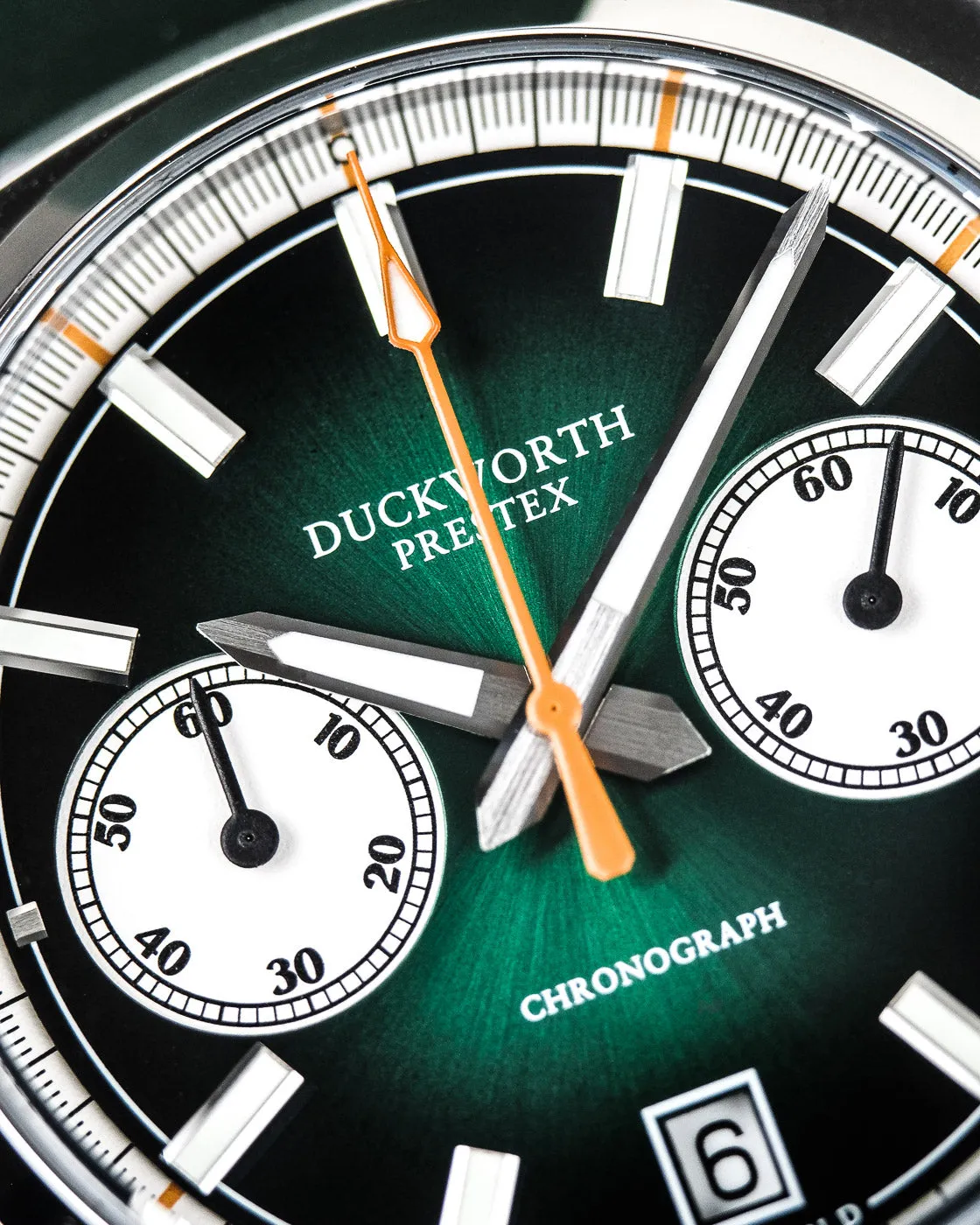 Duckworth Prestex 42 Green Sunburst Olive Green Leather Watch