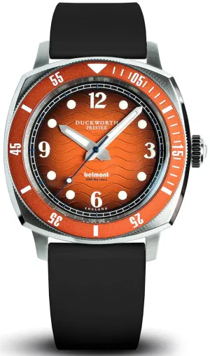 Duckworth Prestex Belmont Dive Orange Black Rubber Watch