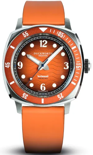 Duckworth Prestex Belmont Dive Orange Orange Rubber Watch