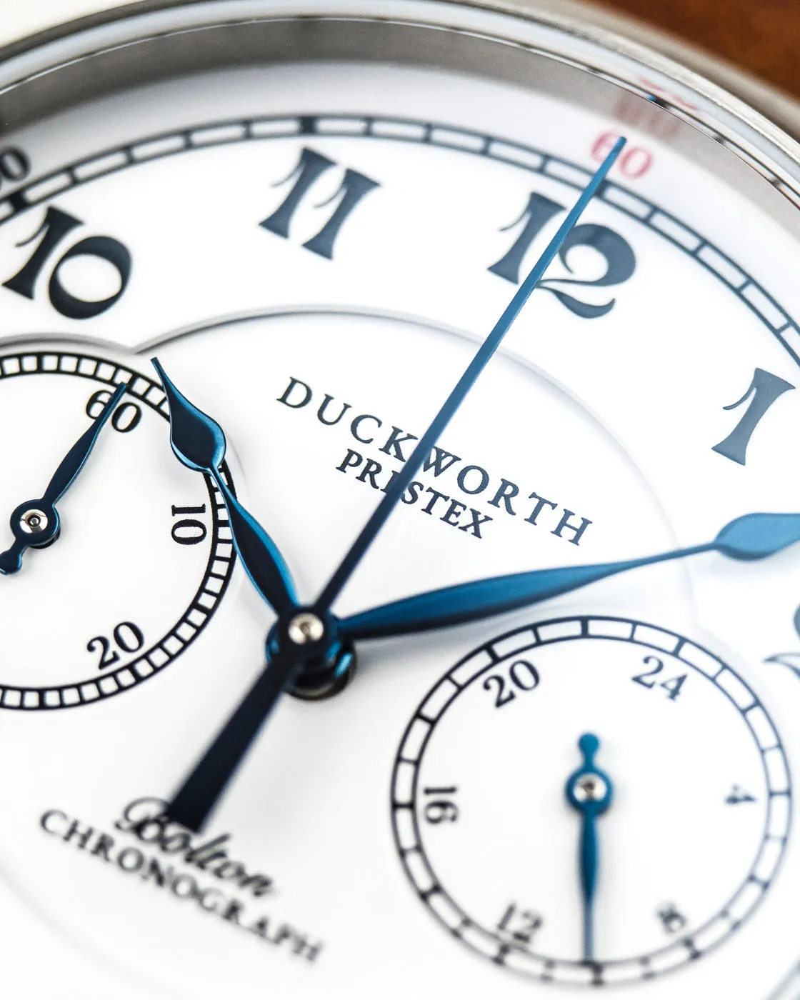 Duckworth Prestex Bolton Chronograph White Brown Leather Watch