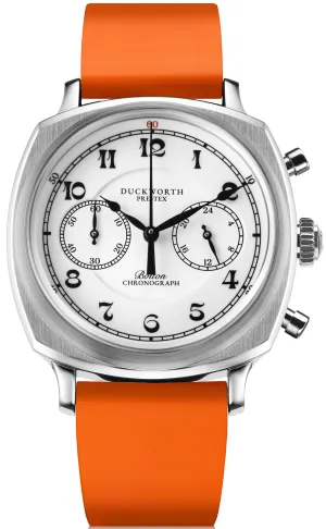 Duckworth Prestex Bolton Chronograph White Orange Rubber Watch