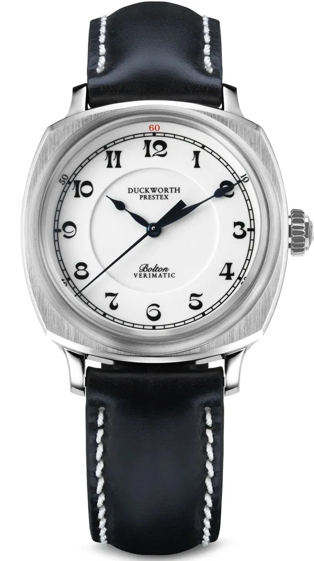 Duckworth Prestex Bolton Verimatic White Black Leather Watch