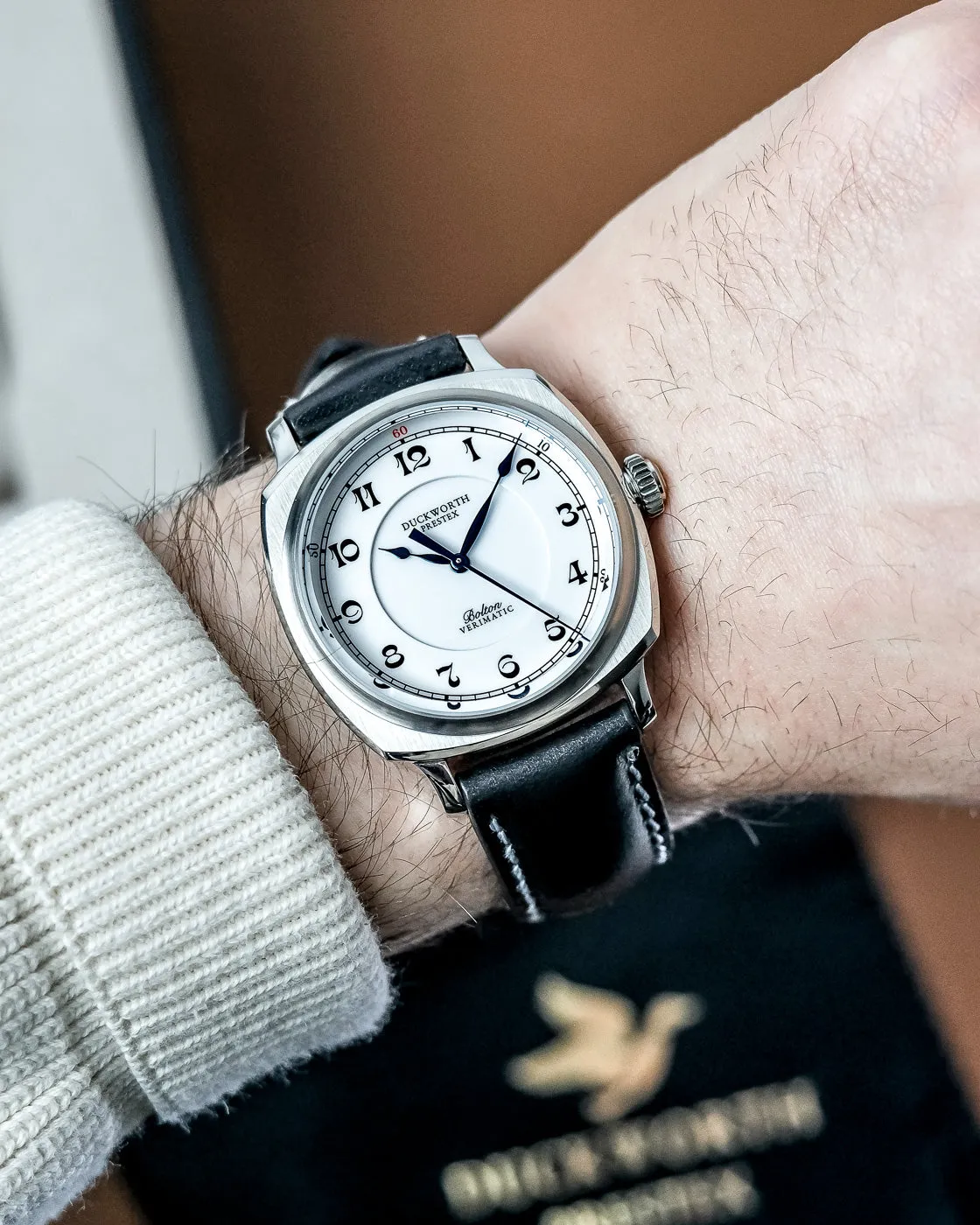 Duckworth Prestex Bolton Verimatic White Black Leather Watch