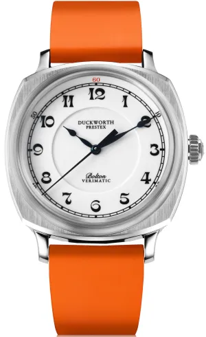 Duckworth Prestex Bolton Verimatic White Orange Rubber Watch