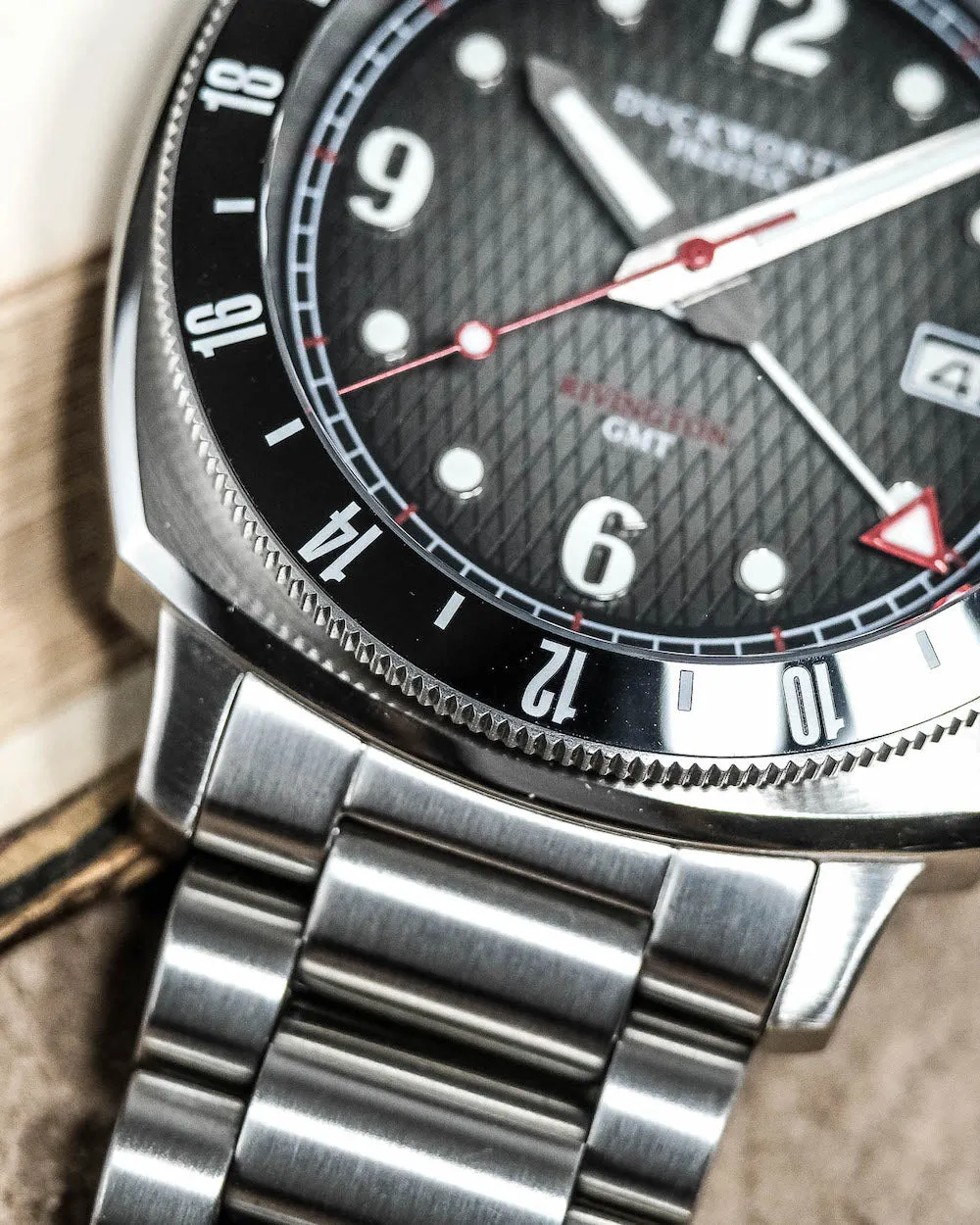 Duckworth Prestex Rivington GMT Black Grey Fume Steel Bracelet Watch