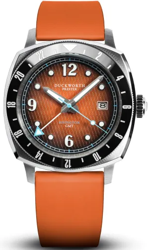 Duckworth Prestex Rivington GMT Orange Fume Orange Rubber Watch