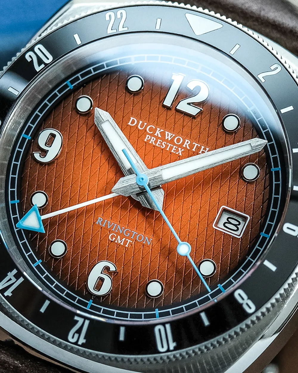 Duckworth Prestex Rivington GMT Orange Fume Steel Bracelet Watch