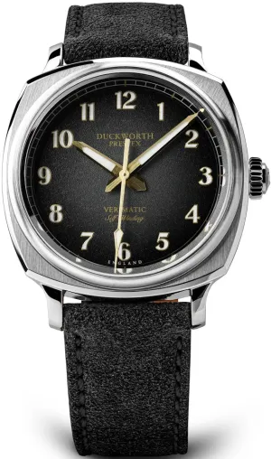 Duckworth Prestex Verimatic Black Fume Ebony Brown Suede Watch