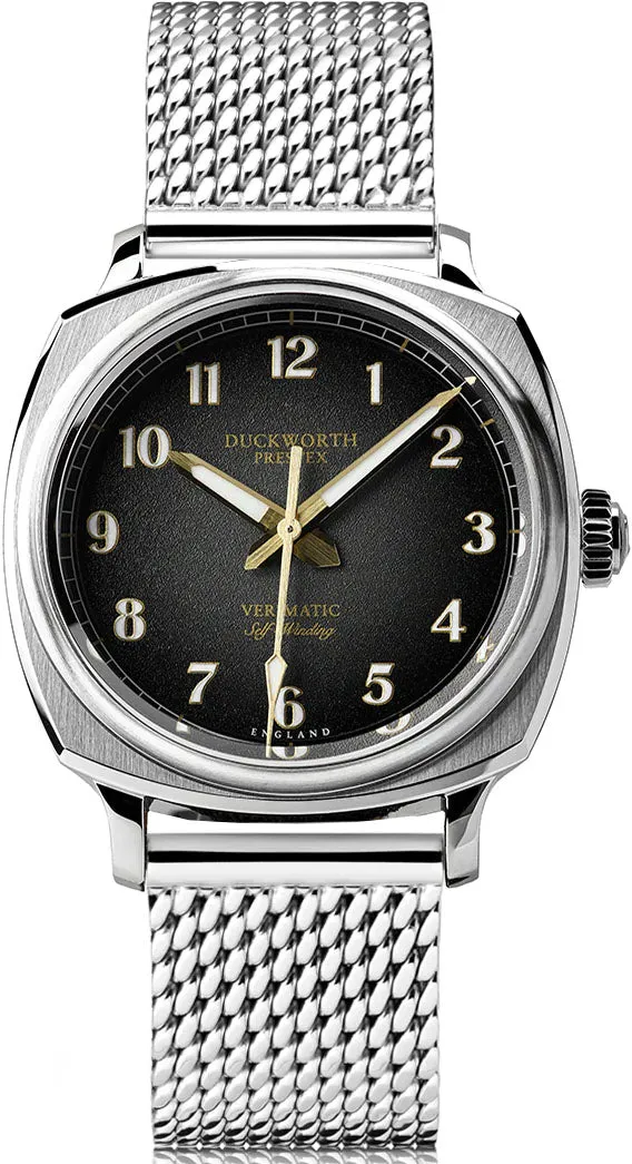 Duckworth Prestex Verimatic Black Fume Mesh Bracelet Watch