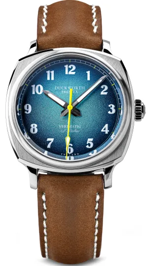 Duckworth Prestex Verimatic Blue Fume Brown Leather Watch
