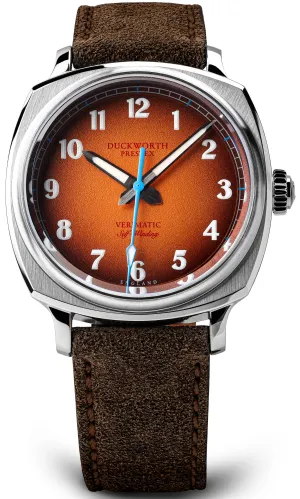 Duckworth Prestex Verimatic Orange Fume Brown Suede Watch