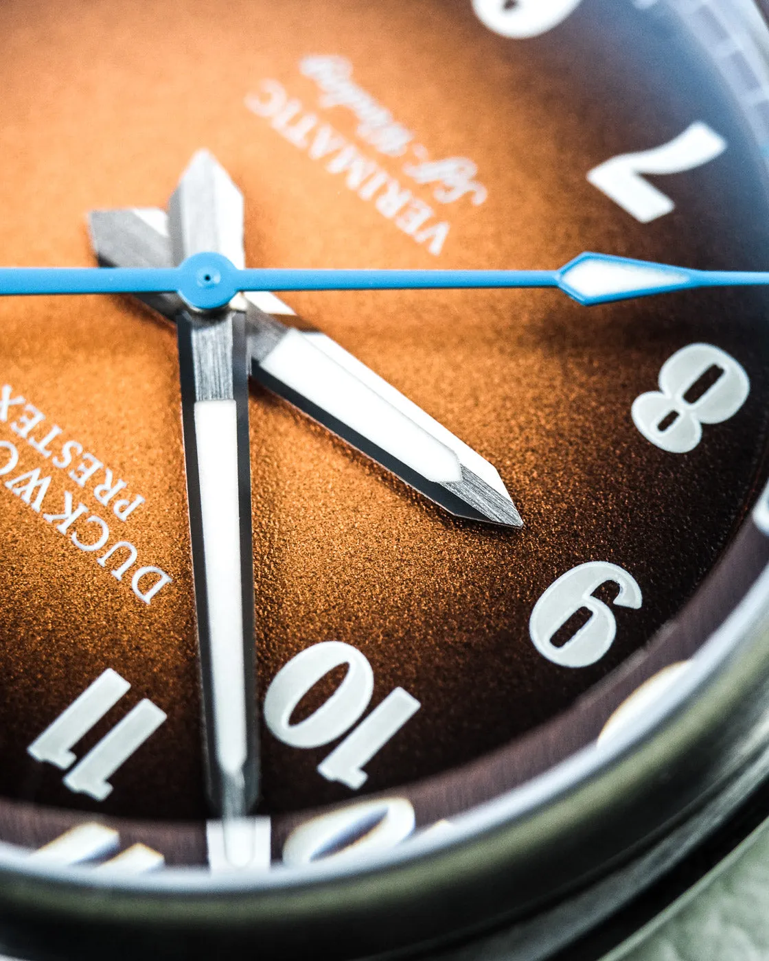 Duckworth Prestex Verimatic Orange Fume Brown Suede Watch