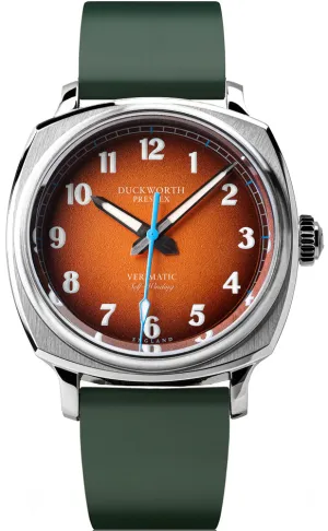 Duckworth Prestex Verimatic Orange Fume Green Rubber Watch