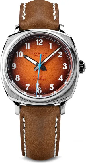 Duckworth Prestex Verimatic Orange Fume Tan Leather Watch