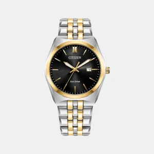 Eco-Drive Men Black Dial Analog Stainless Steel Watch BM7334-58E