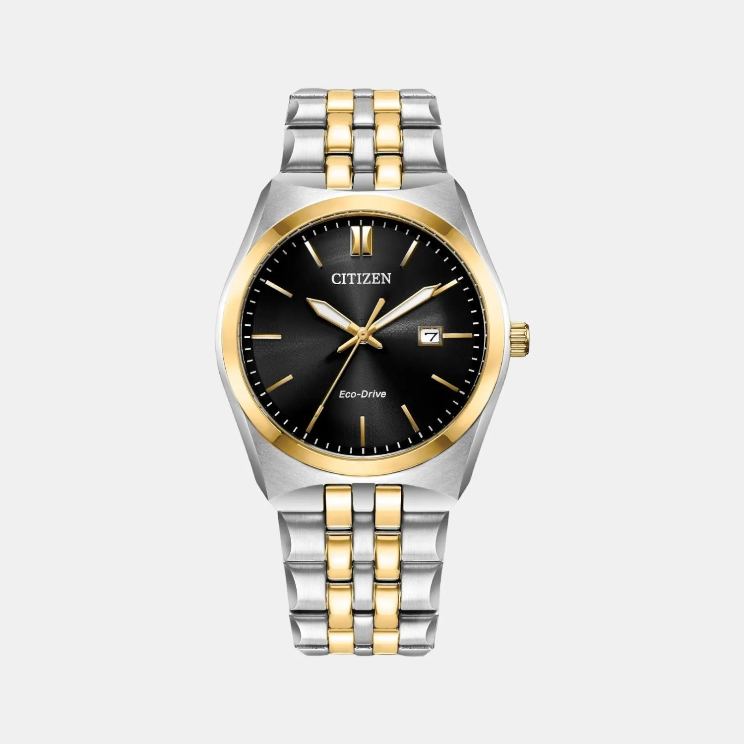 Eco-Drive Men Black Dial Analog Stainless Steel Watch BM7334-58E