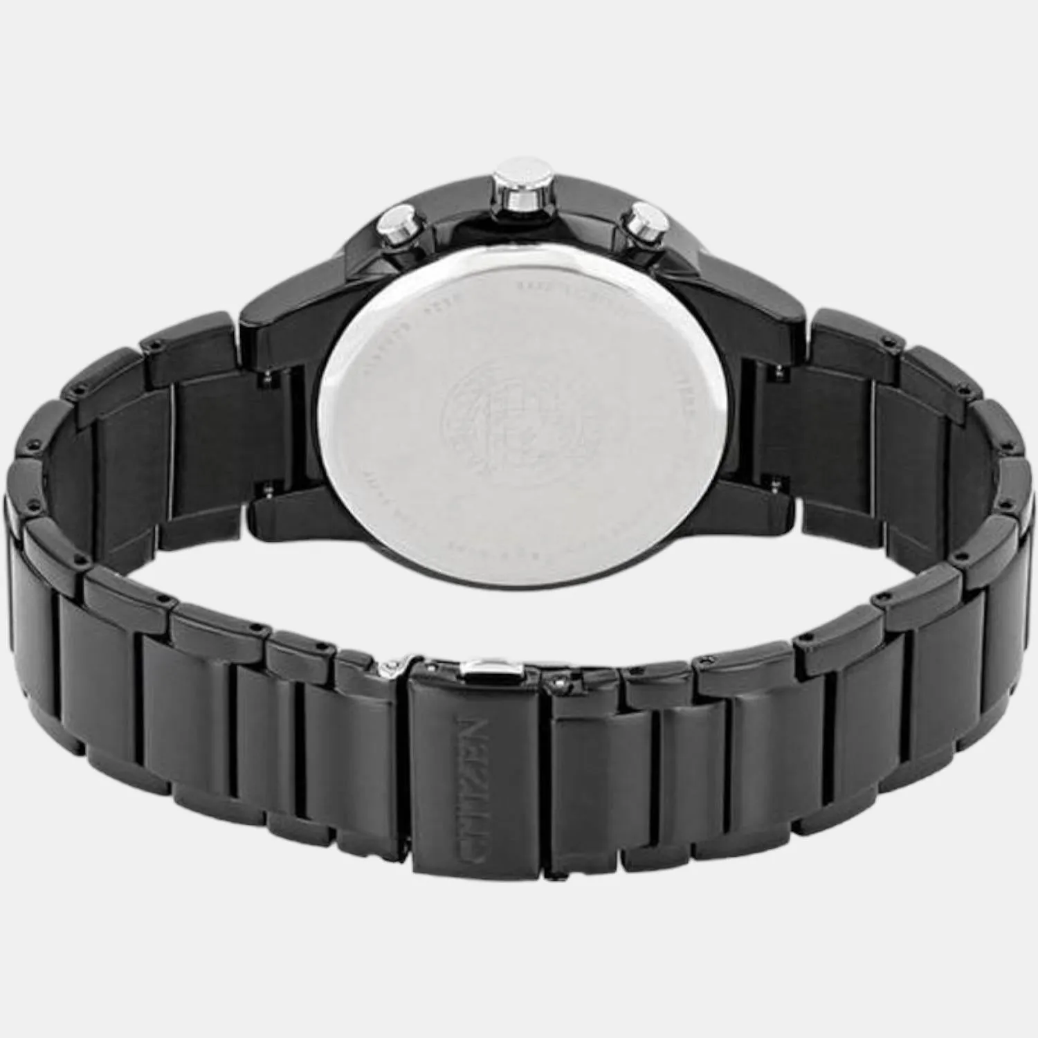 Eco-Drive Men Black Stainless Steel Chronograph Watch AT2245-57E