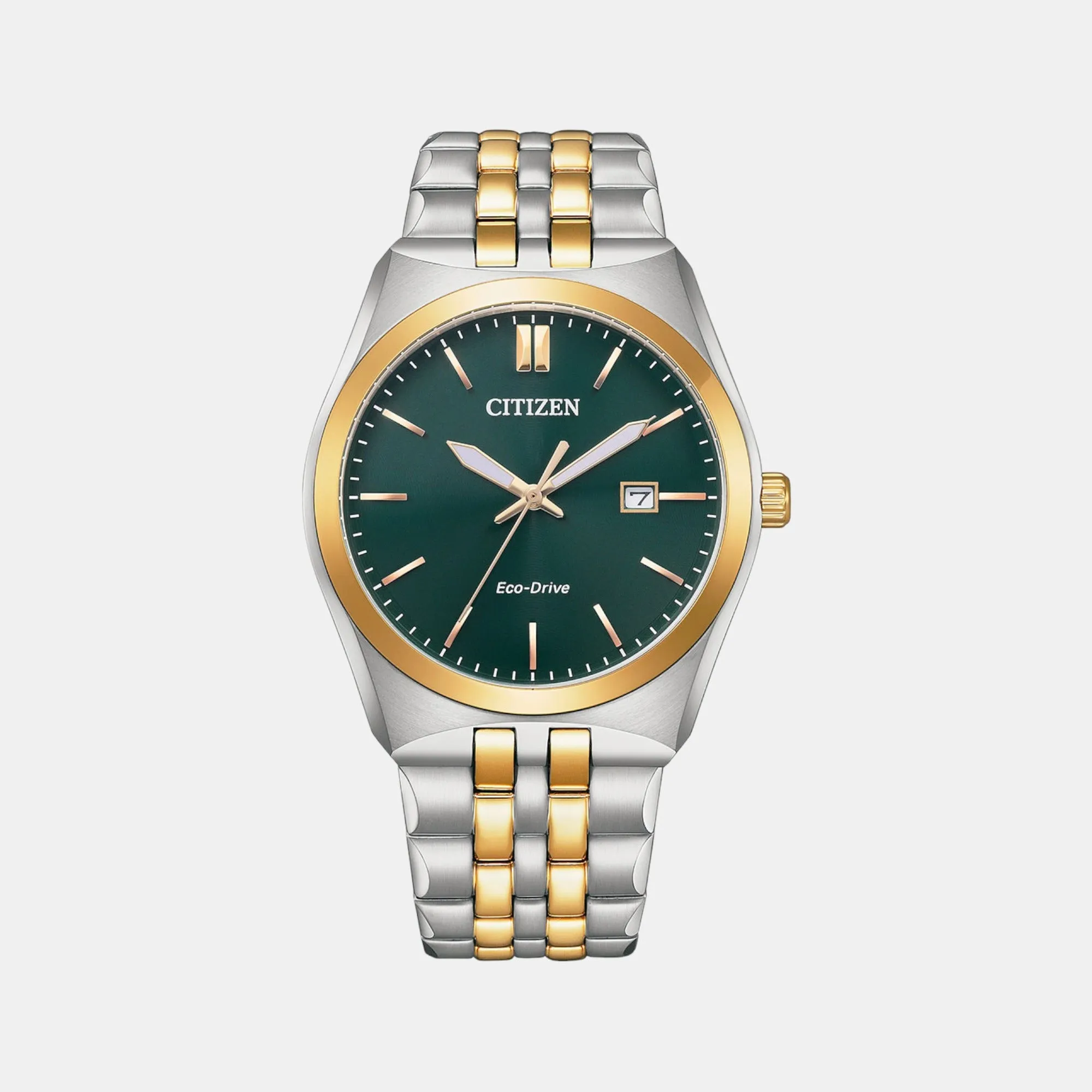 Eco-Drive Men Green Dial Analog Stainless Steel Watch BM7339-89X