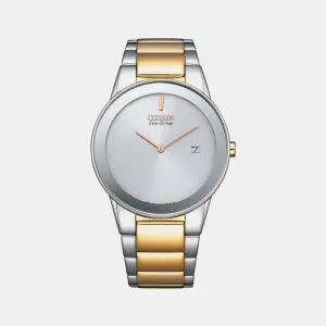 Eco-Drive Men White Dial Analog Stainless Steel Watch AU1064-85A