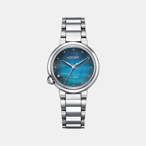 Eco-Drive Women Blue Dial Analog Stainless Steel Watch EM0910-80N