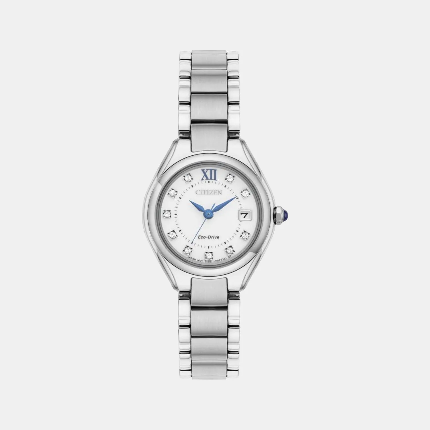 Eco-Drive Women White Dial Analog Stainless Steel Watch EW2540-83A