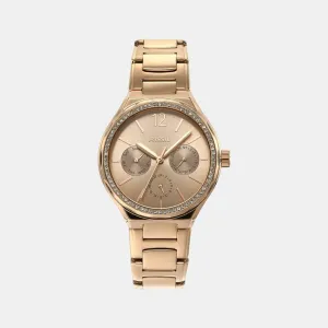 Eevie Women Quartz Rose Gold Dial Multi-Function Stainless Steel Watch BQ3721