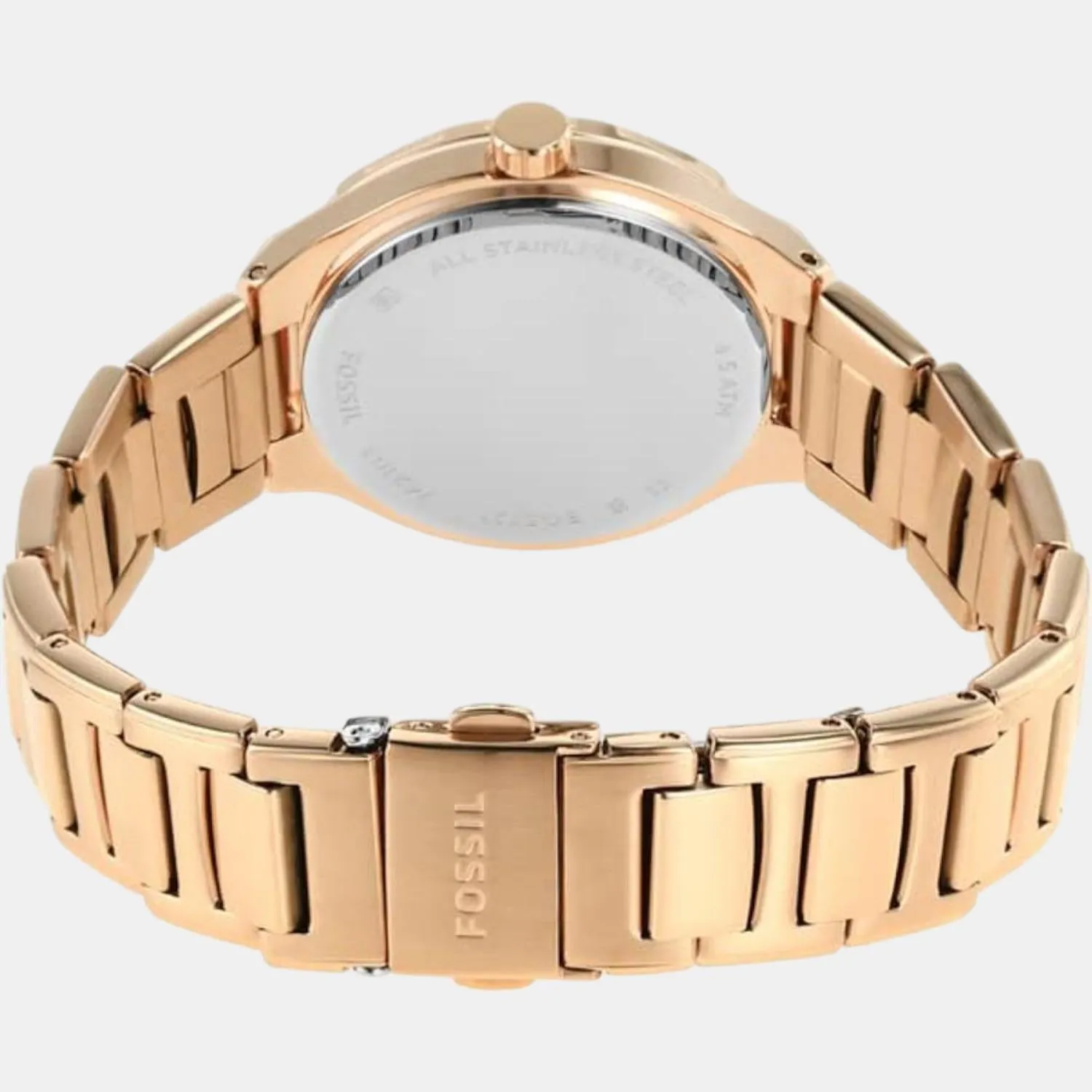 Eevie Women Quartz Rose Gold Dial Multi-Function Stainless Steel Watch BQ3721