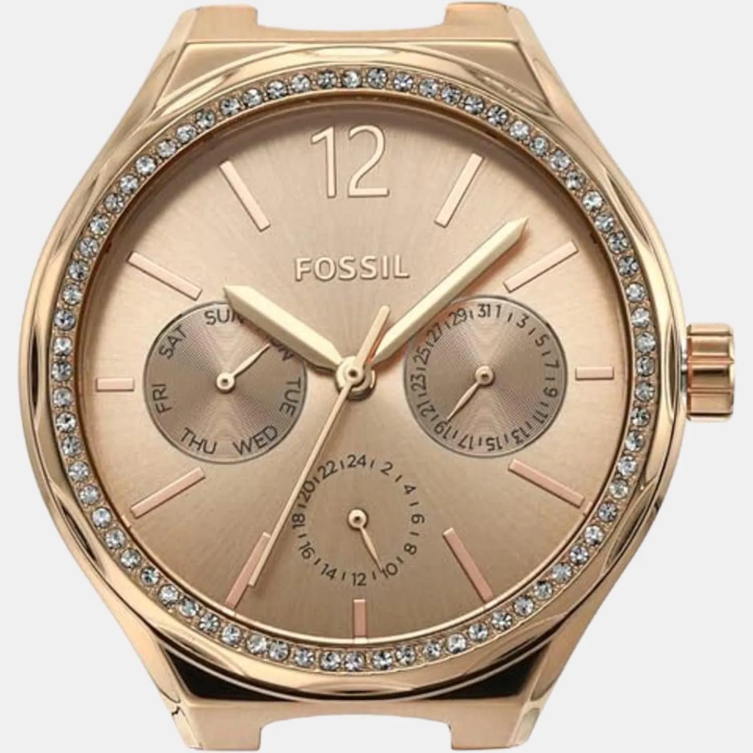Eevie Women Quartz Rose Gold Dial Multi-Function Stainless Steel Watch BQ3721