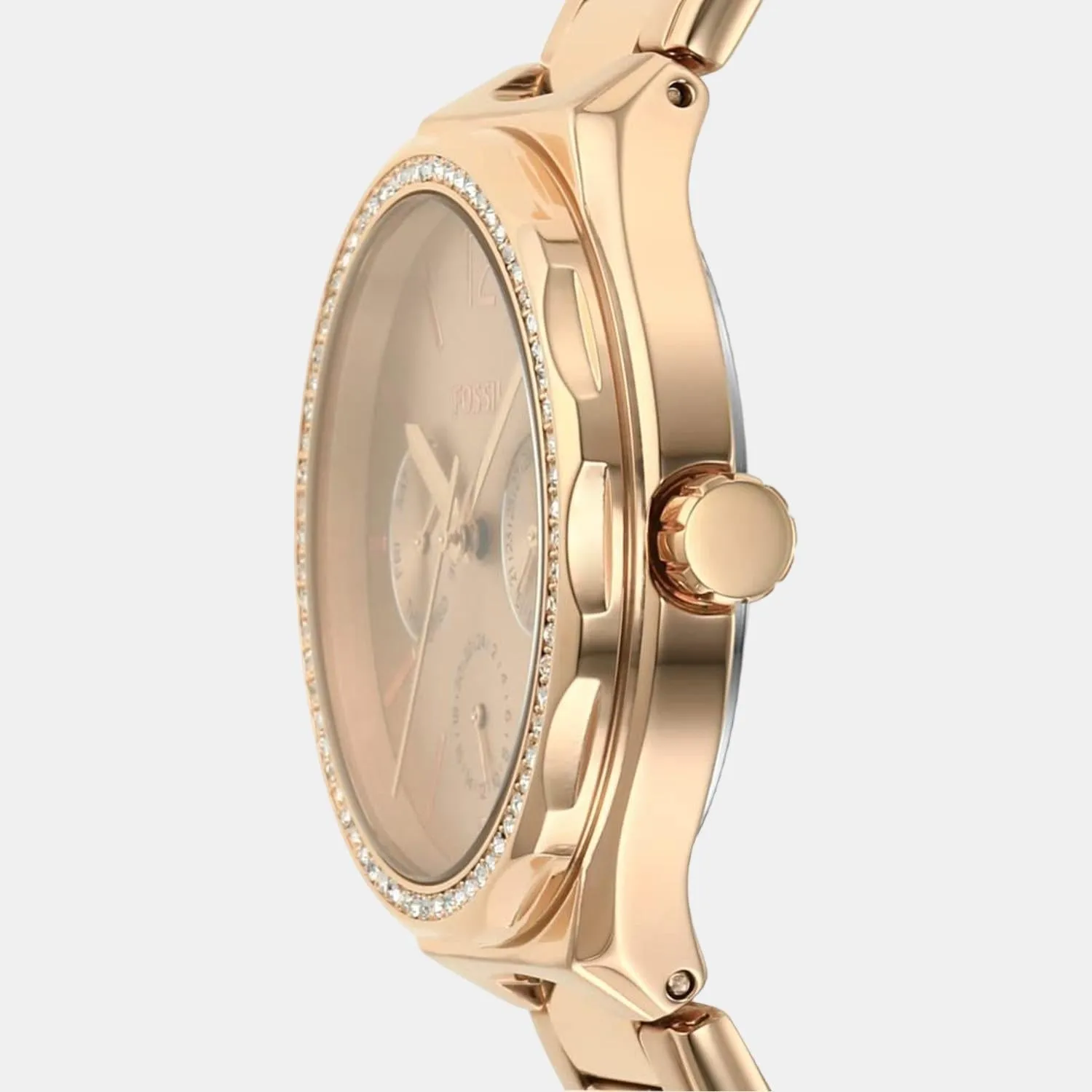 Eevie Women Quartz Rose Gold Dial Multi-Function Stainless Steel Watch BQ3721