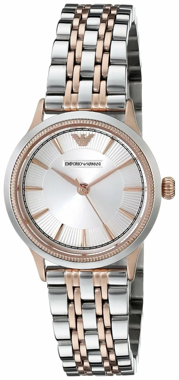 Emporio Armani AR1827 Rose Gold and Silver Elegant Women's Quartz Watch