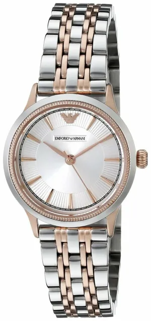 Emporio Armani AR1827 Rose Gold and Silver Elegant Women's Quartz Watch