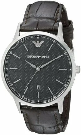 Emporio Armani AR2480 Mens Stainless Steel Watch with Leather Strap
