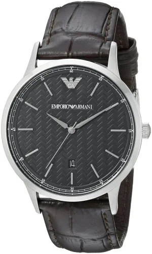 Emporio Armani AR2480 Mens Stainless Steel Watch with Leather Strap