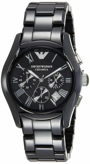 Emporio Armani Black Ceramic Chronograph Watch for Men AR1400