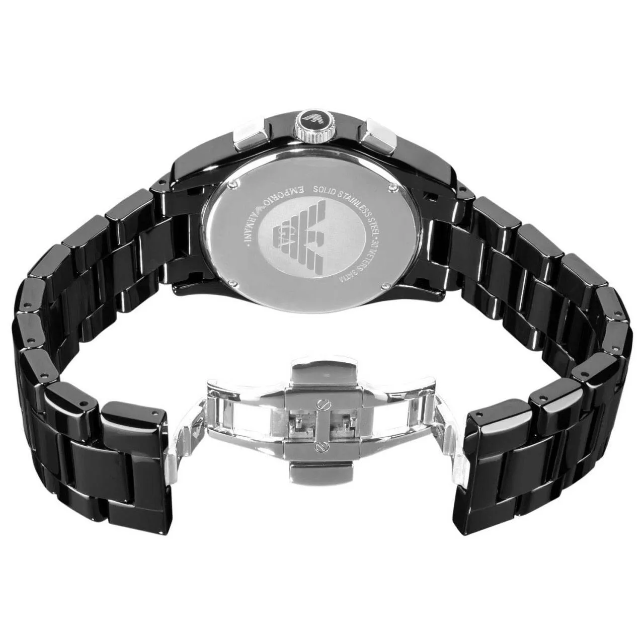 Emporio Armani Black Ceramic Chronograph Watch for Men AR1400
