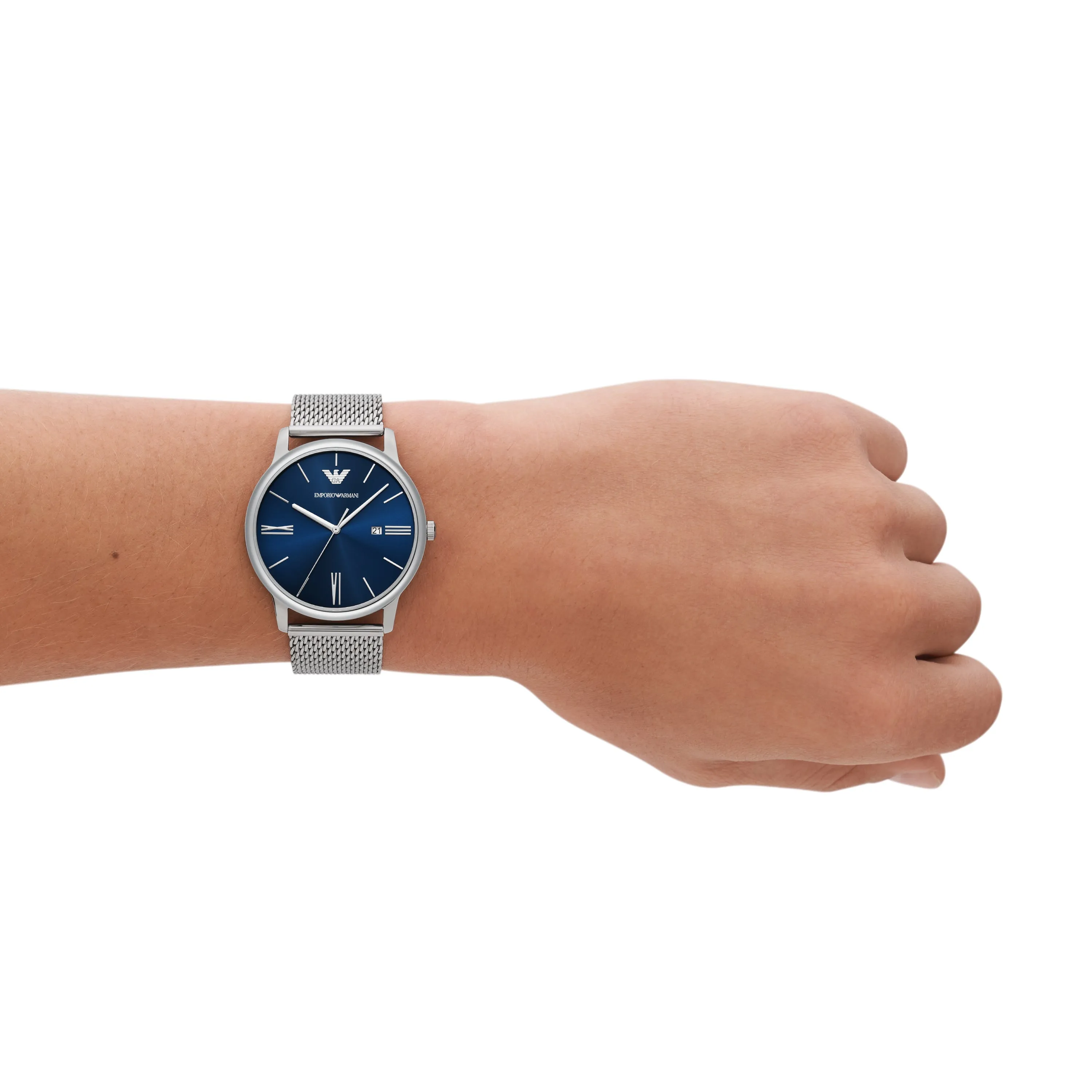 Emporio Armani Blue Sunray Dial Stainless Steel Men's Watch AR11571