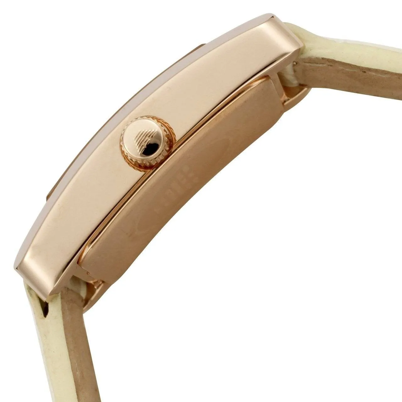 Emporio Armani Elegant Women's Watch White Dial Rose Gold Leather AR0173
