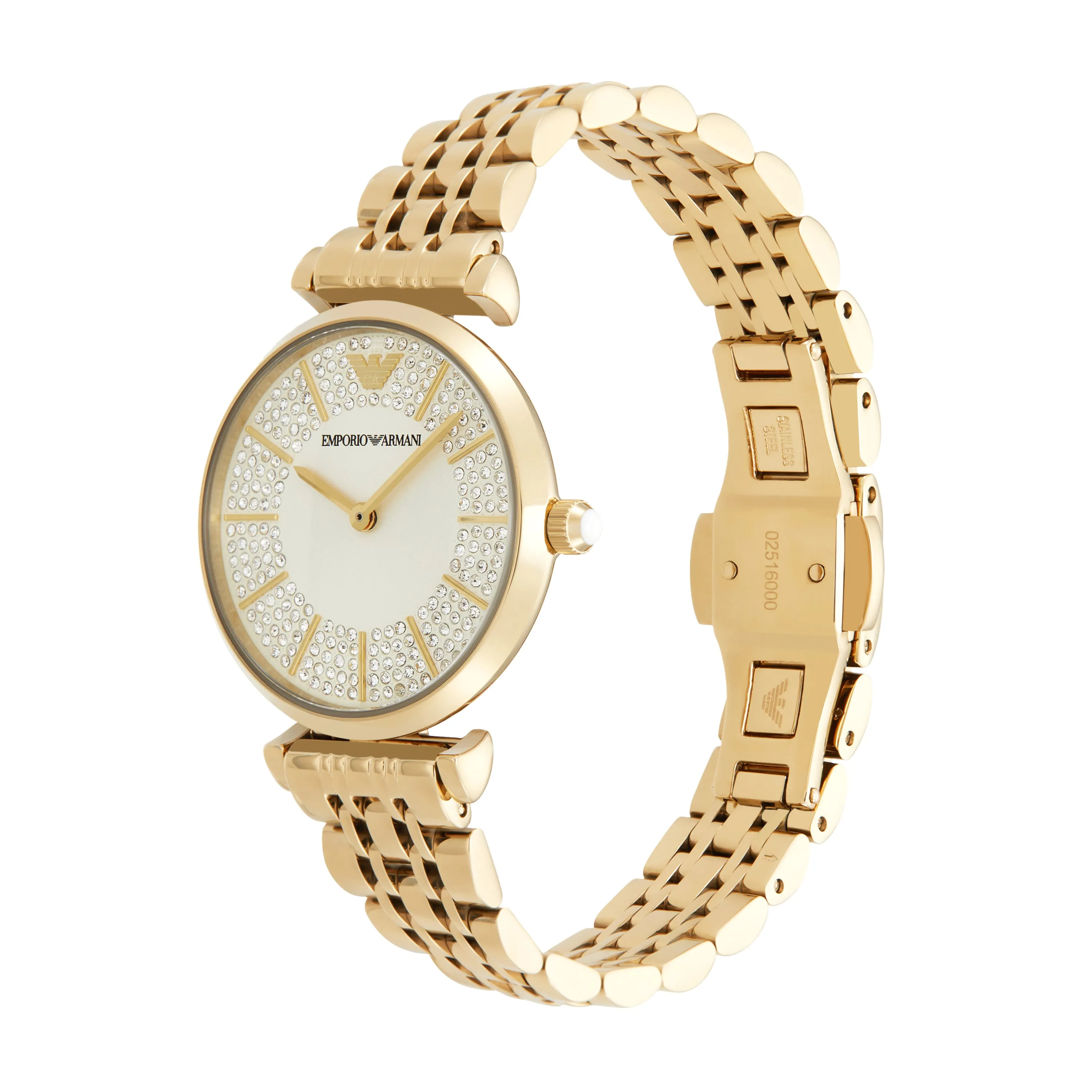 Emporio Armani Ladies Gold Watch Cream Dial Stainless Steel AR11608